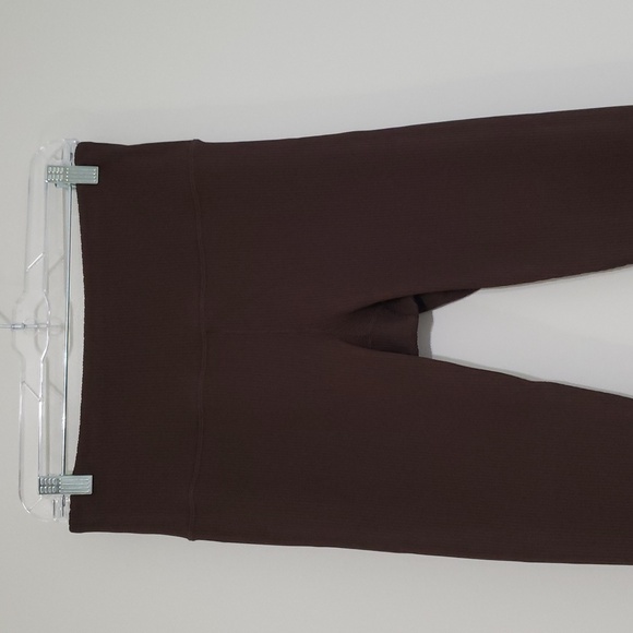 Athleta Elation Ribbed Tight Legging Women Large Chocolate Brown Active Yoga Gym - Picture 2 of 13